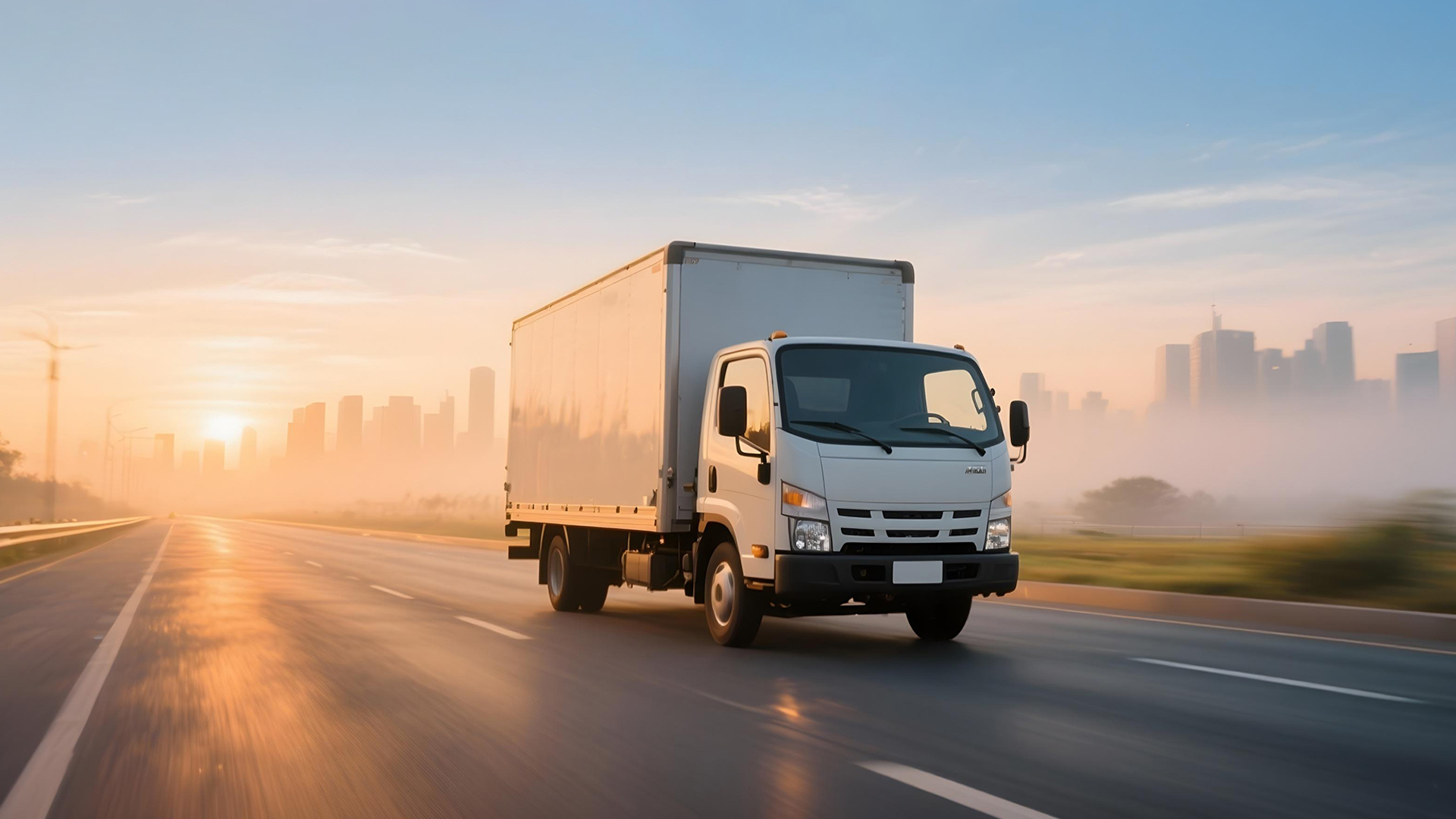 Yolda ilerleyen bir kamyonet